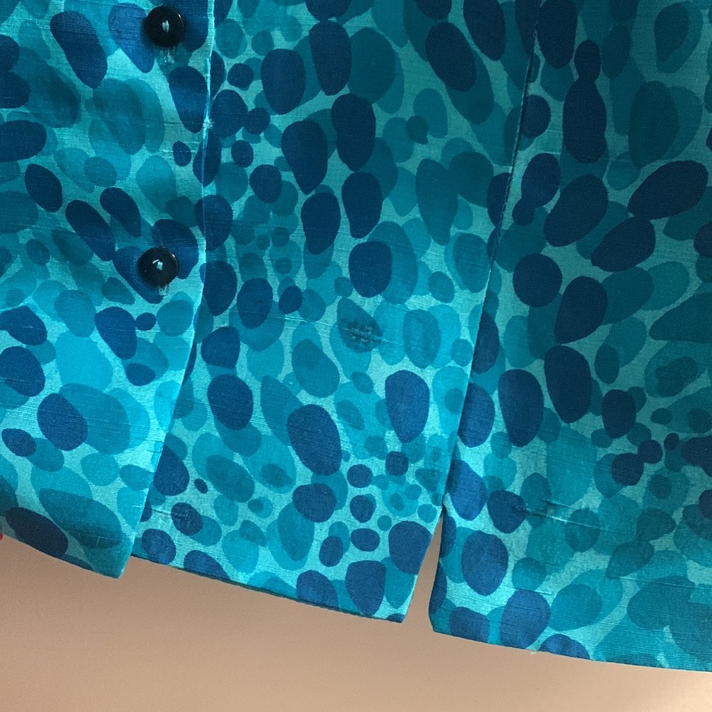 Ice Blue Patterned Blouse - Picture 8 of 9